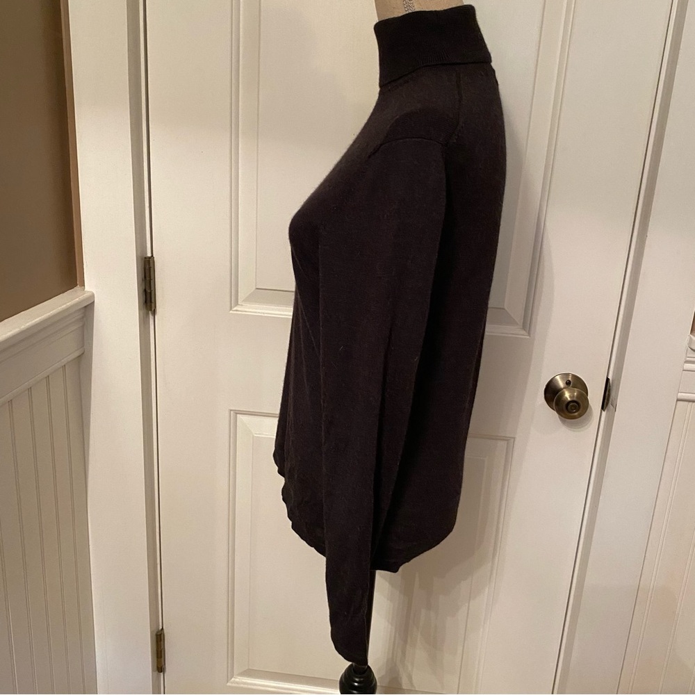 LANDS’ END SWEATER TURTLENECK DARK GRAY LONG SLEEVE WOOL BLEND SIZE S 6-8 - Picture 6 of 10